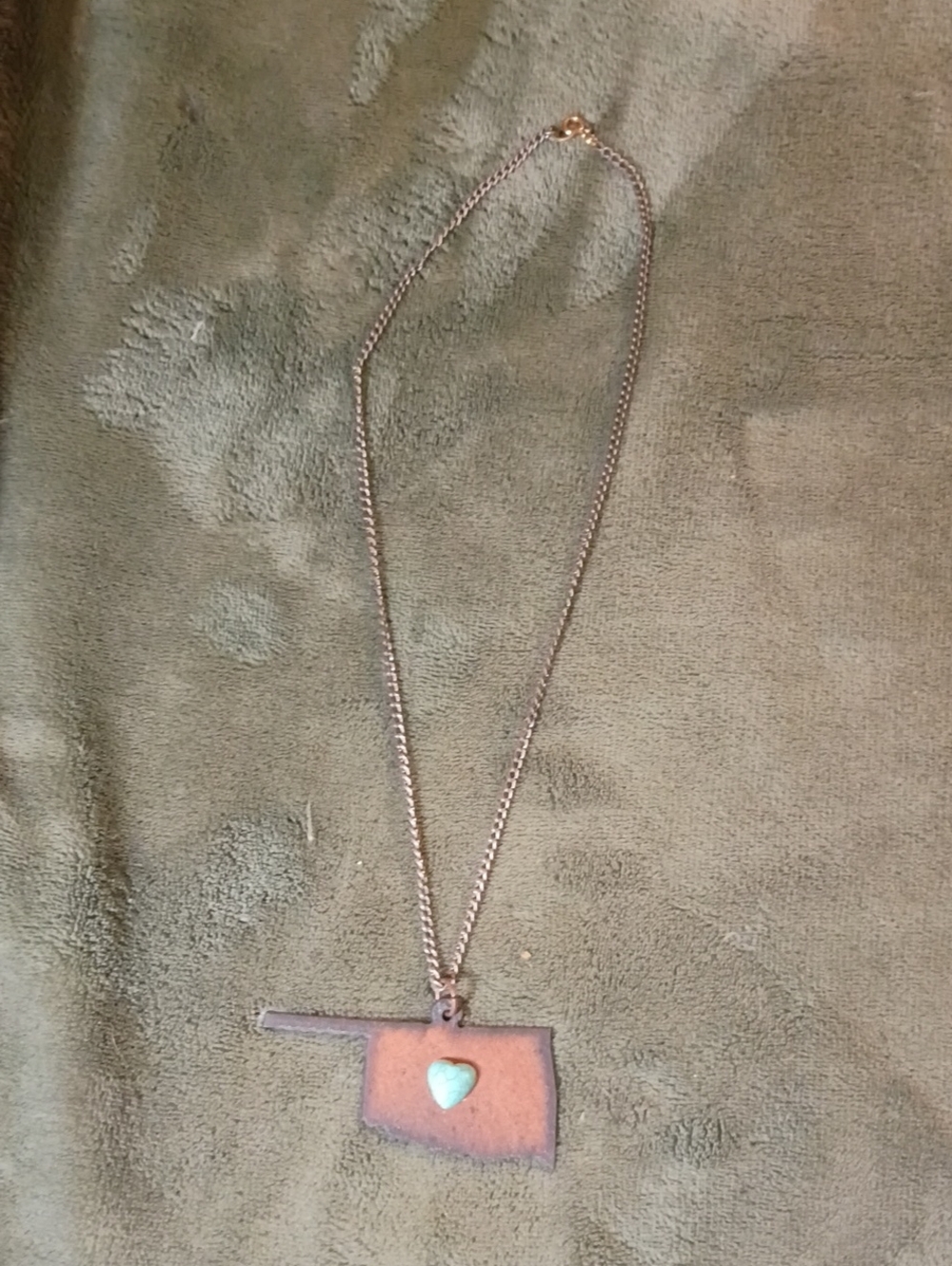 Turquoise Heart Pendant Necklace -of Oklahoma Women Jewelry